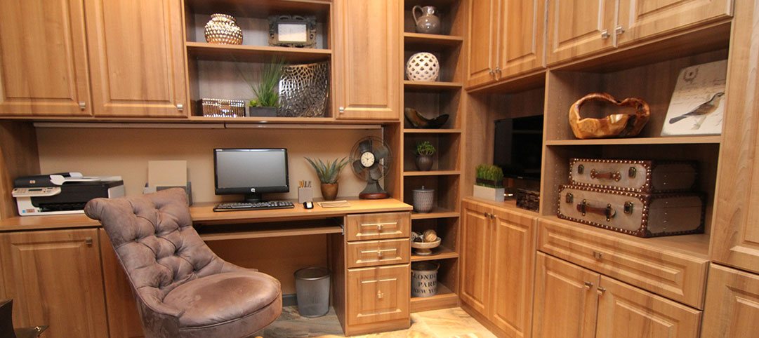 Custom Home Office with Storage Space